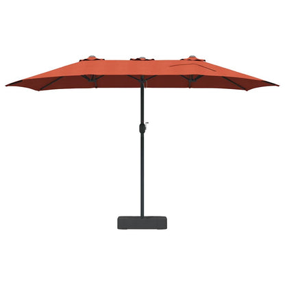 Gartenparasol Terrakotta 385 x 209 x 244 cm Stoff
