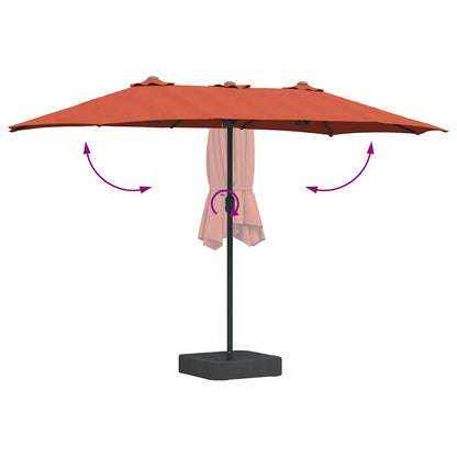 Gartenparasol Terrakotta 385 x 209 x 244 cm Stoff