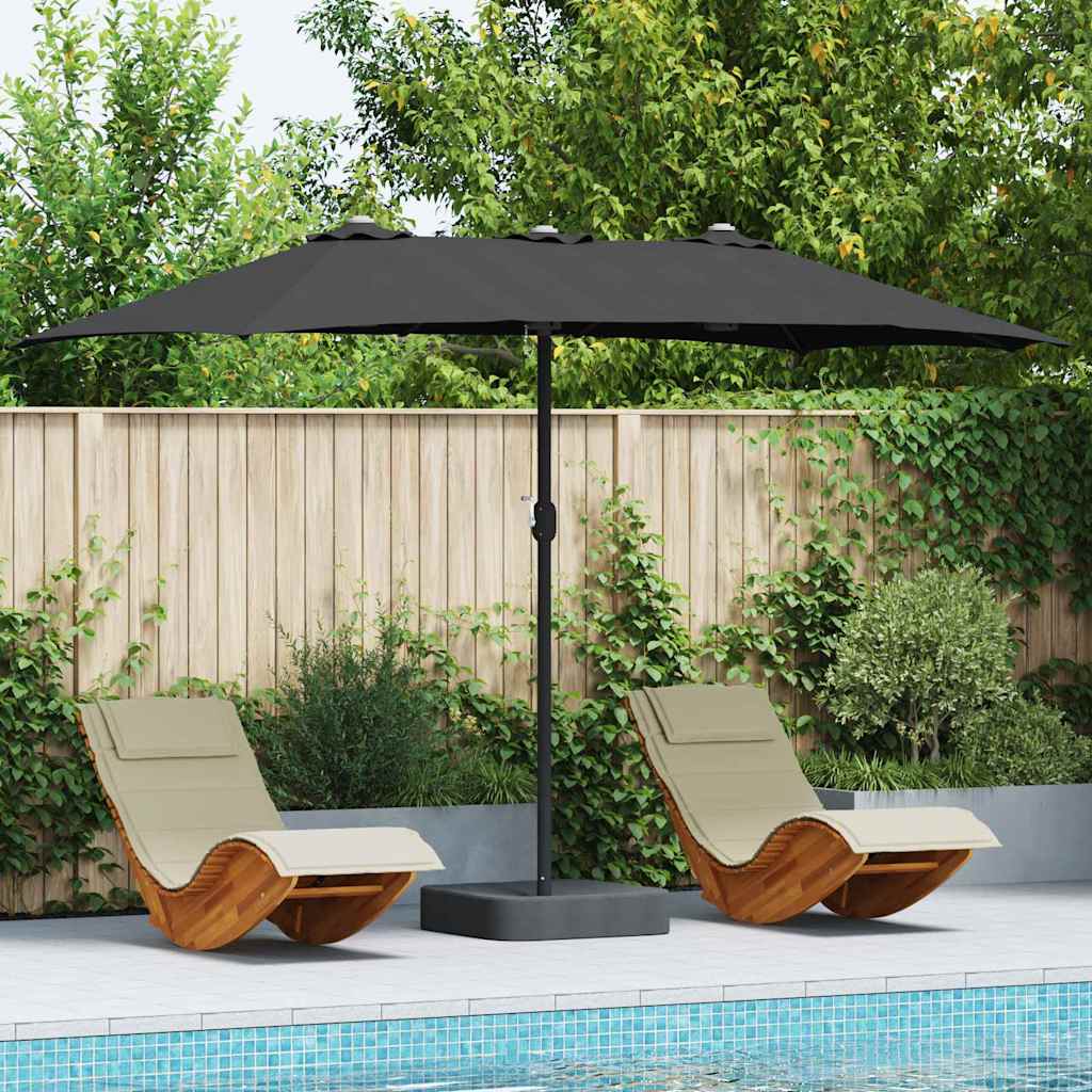 Gartenparasol Schwarz 385 x 209 x 244 cm Stoff