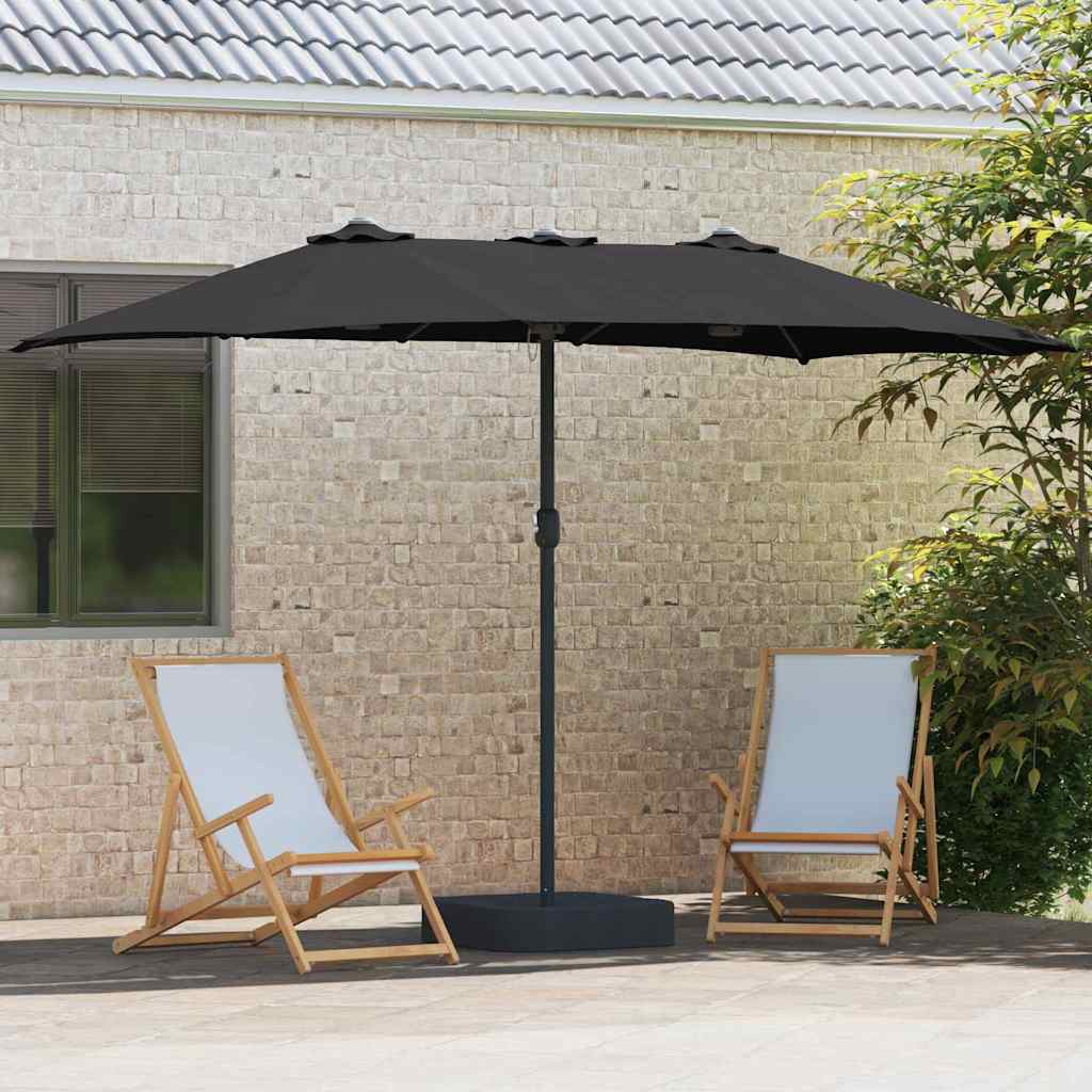 Gartenparasol Schwarz 385 x 209 x 244 cm Stoff