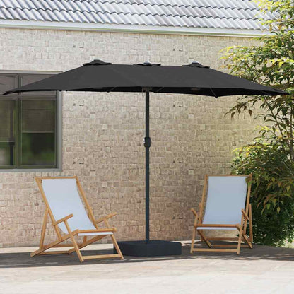 Gartenparasol Schwarz 385 x 209 x 244 cm Stoff