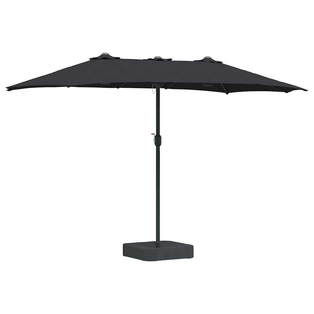 Gartenparasol Schwarz 385 x 209 x 244 cm Stoff