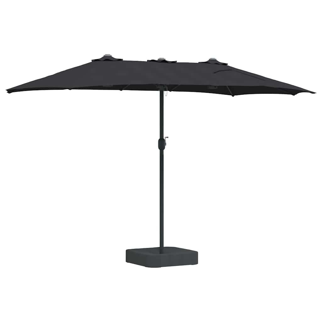 Gartenparasol Schwarz 385 x 209 x 244 cm Stoff