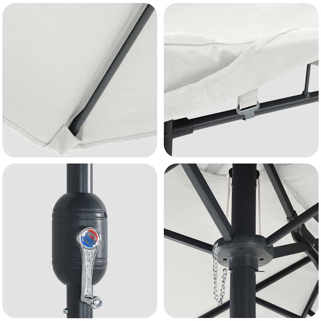 Gartenparasol Sand 385 x 209 x 244 cm Stoff