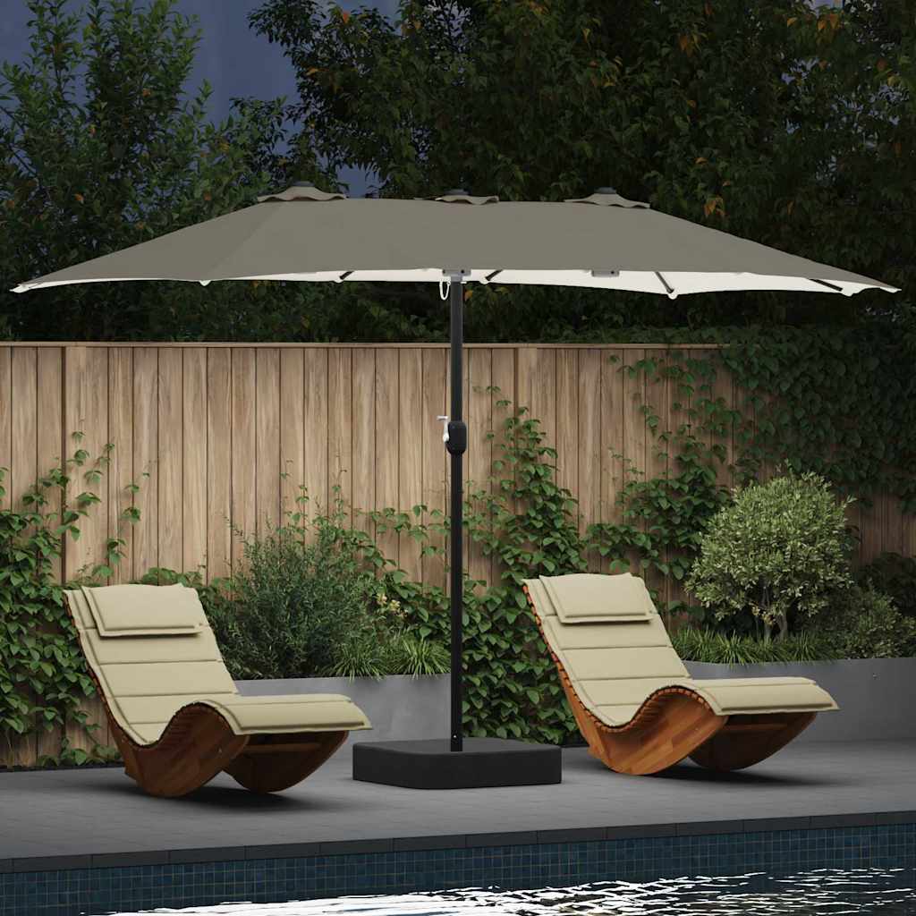 Gartenparasol Sand 385 x 209 x 244 cm Stoff
