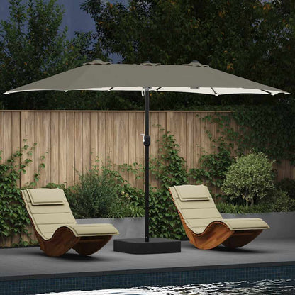 Gartenparasol Sand 385 x 209 x 244 cm Stoff