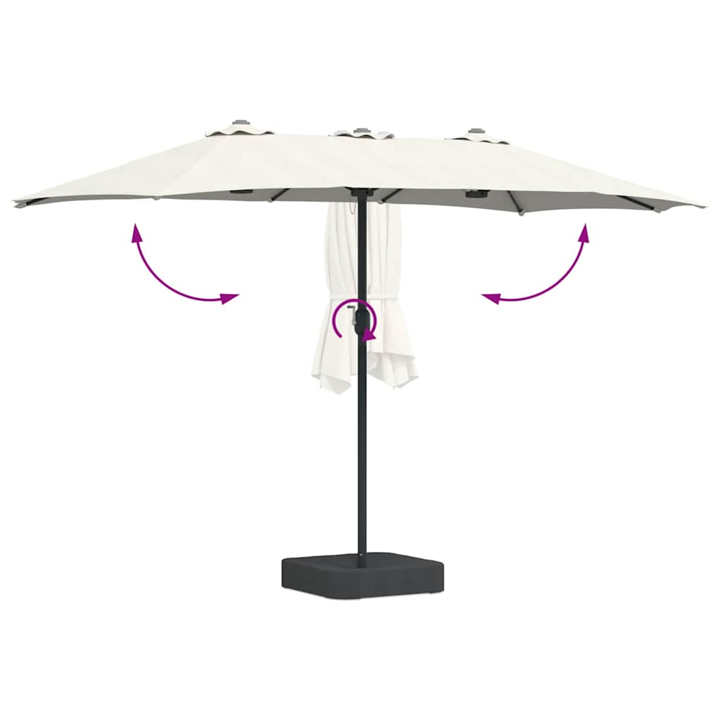 Gartenparasol Sand 385 x 209 x 244 cm Stoff