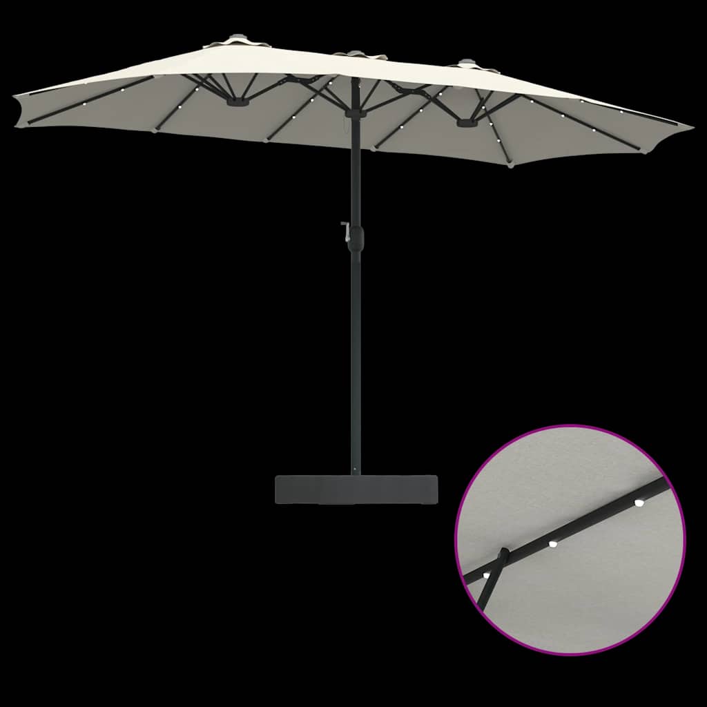 Gartenparasol Sand 385 x 209 x 244 cm Stoff
