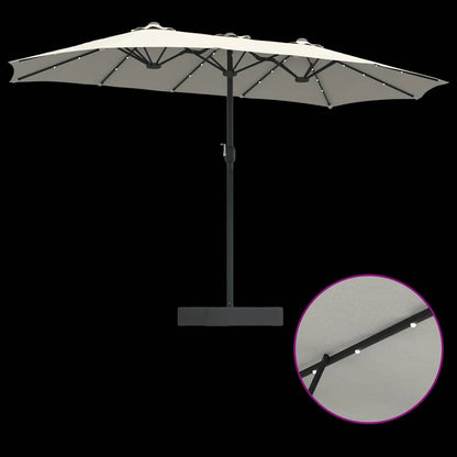 Gartenparasol Sand 385 x 209 x 244 cm Stoff