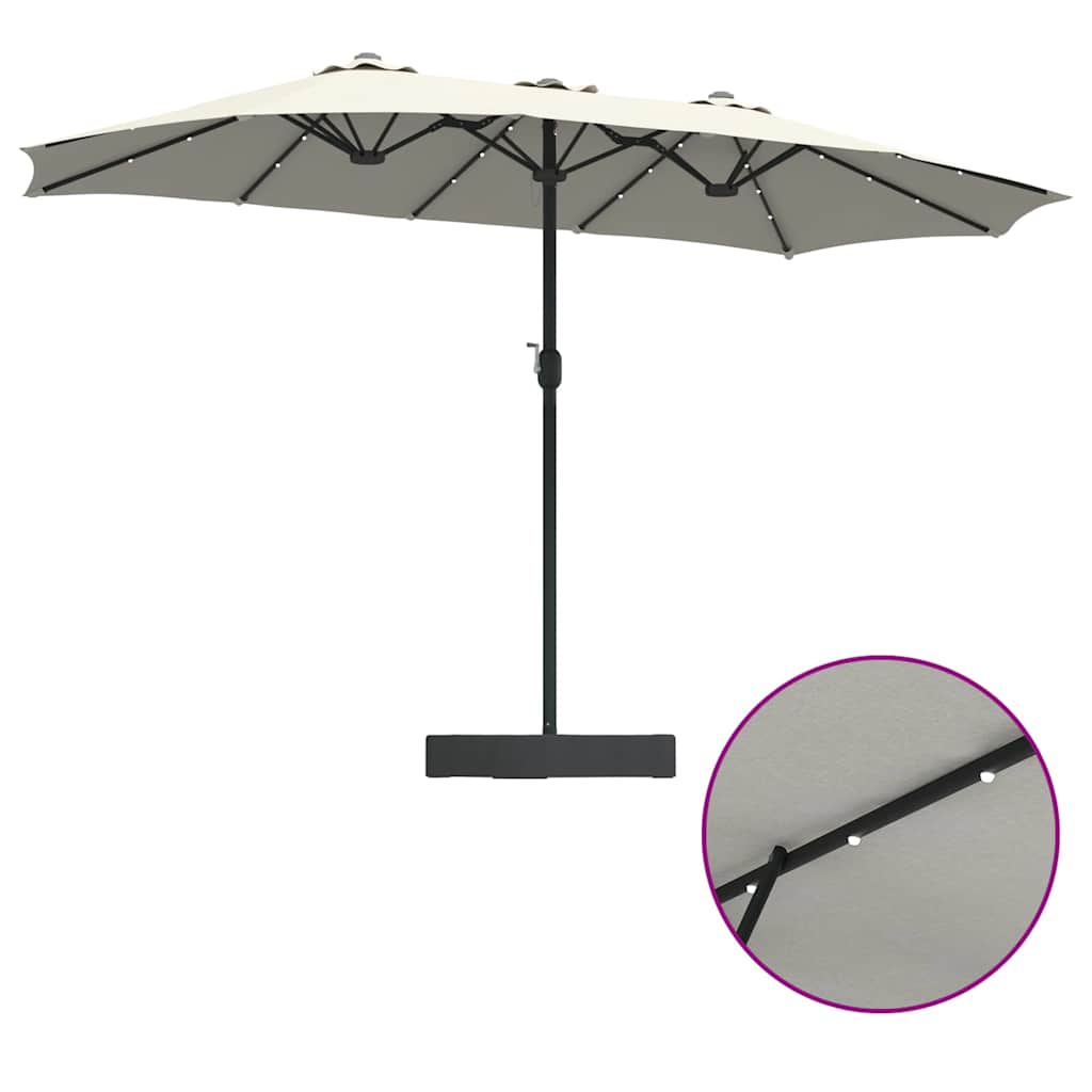 Gartenparasol Sand 385 x 209 x 244 cm Stoff