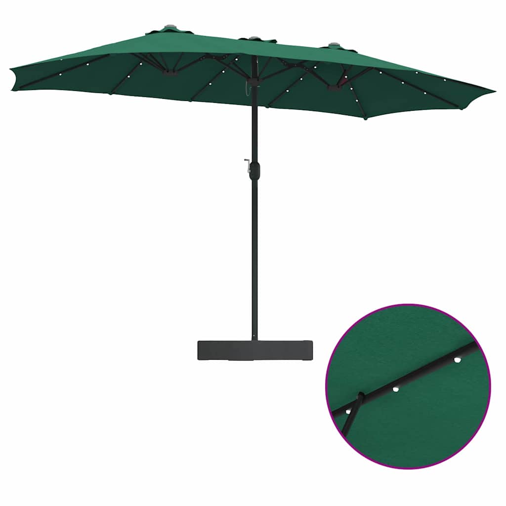 Gartenparasol Grün 385 x 209 x 244 cm Stoff