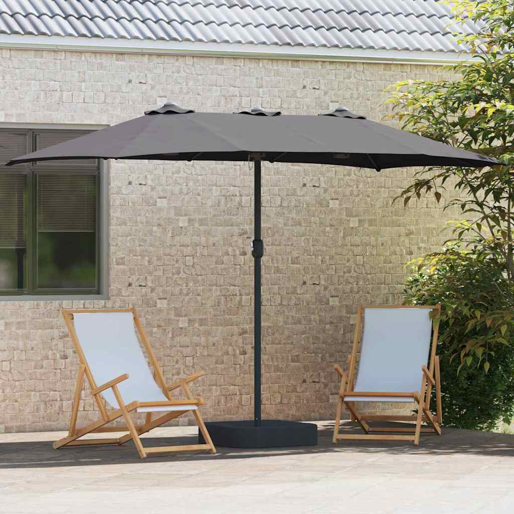 Gartenparasol Anthrazit 385 x 209 x 244 cm Stoff