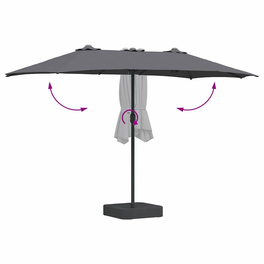 Gartenparasol Anthrazit 385 x 209 x 244 cm Stoff