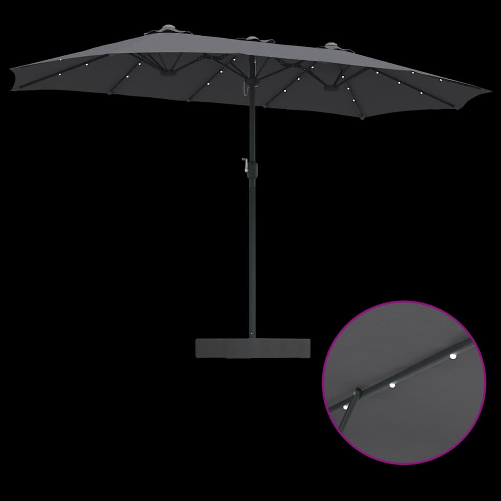 Gartenparasol Anthrazit 385 x 209 x 244 cm Stoff