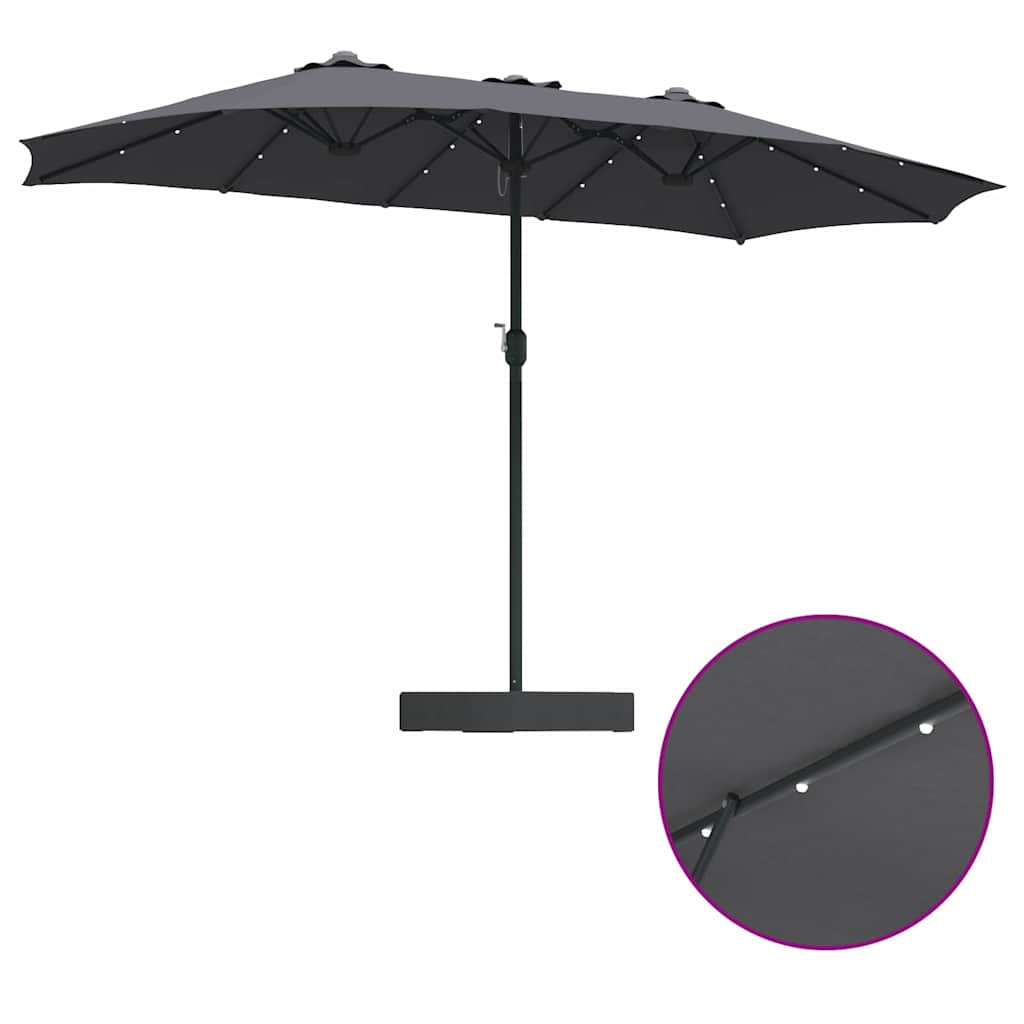 Gartenparasol Anthrazit 385 x 209 x 244 cm Stoff