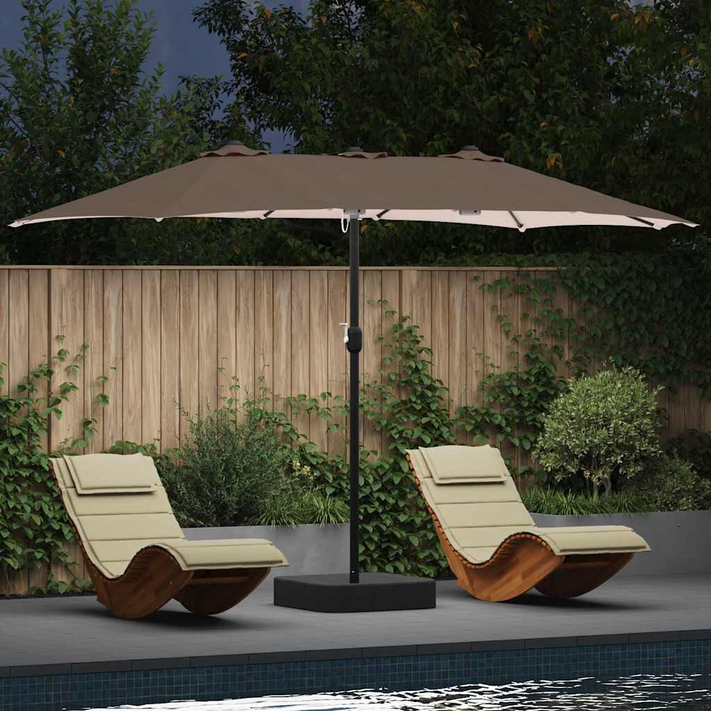Gartenparasol Taupe 385 x 209 x 244 cm Stoff