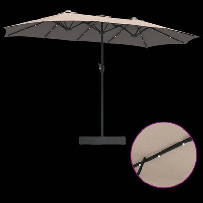 Gartenparasol Taupe 385 x 209 x 244 cm Stoff