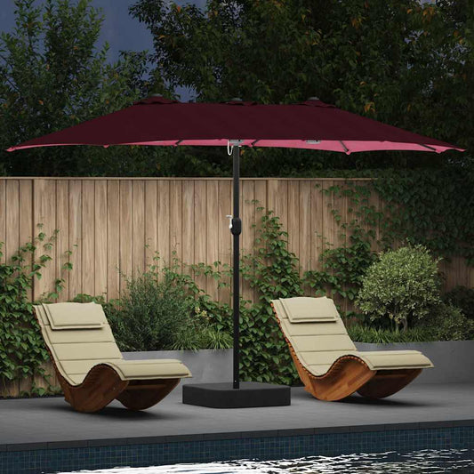 Gartenparasol Bordeauxrot 385 x 209 x 244 cm Stoff