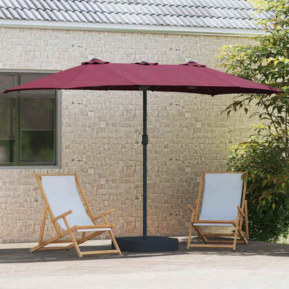 Gartenparasol Bordeauxrot 385 x 209 x 244 cm Stoff