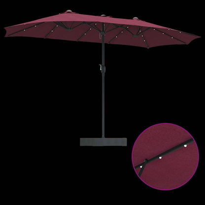 Gartenparasol Bordeauxrot 385 x 209 x 244 cm Stoff