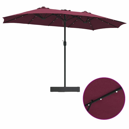 Gartenparasol Bordeauxrot 385 x 209 x 244 cm Stoff