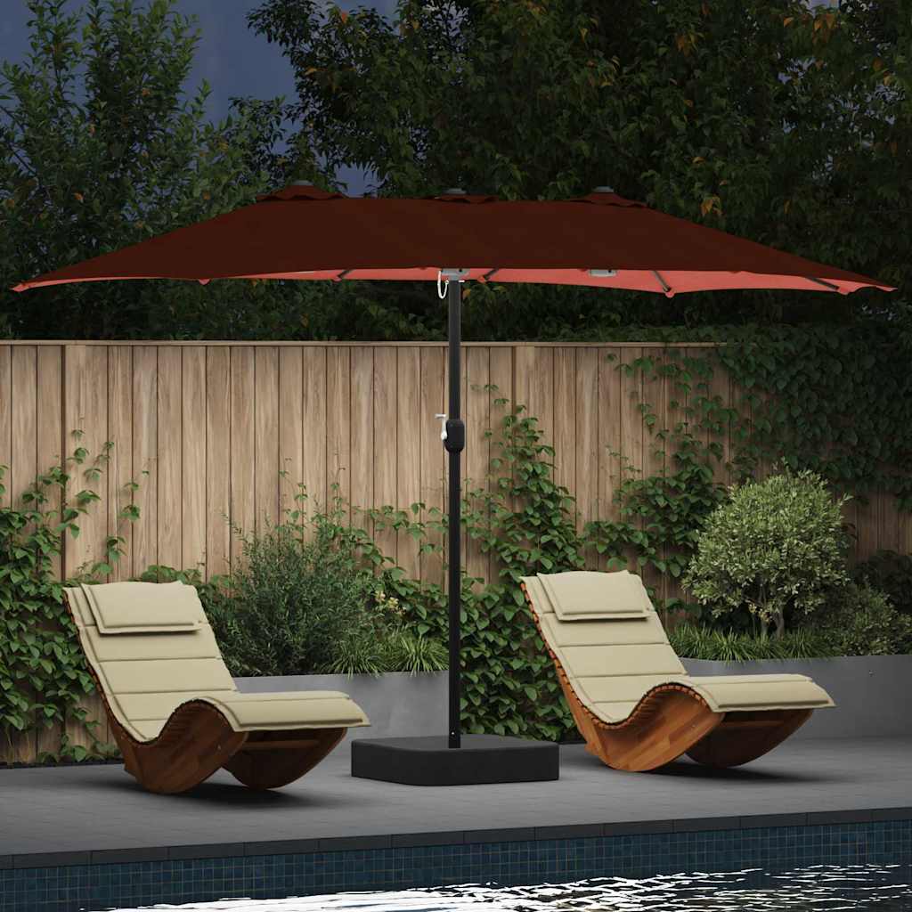 Gartenparasol Terrakotta 385 x 209 x 244 cm Stoff