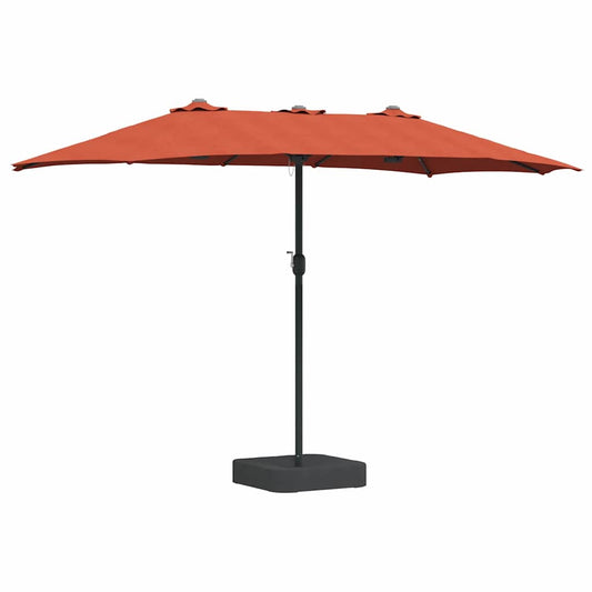 Gartenparasol Terrakotta 385 x 209 x 244 cm Stoff