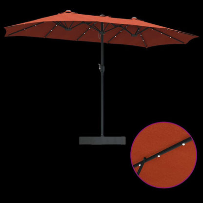 Gartenparasol Terrakotta 385 x 209 x 244 cm Stoff