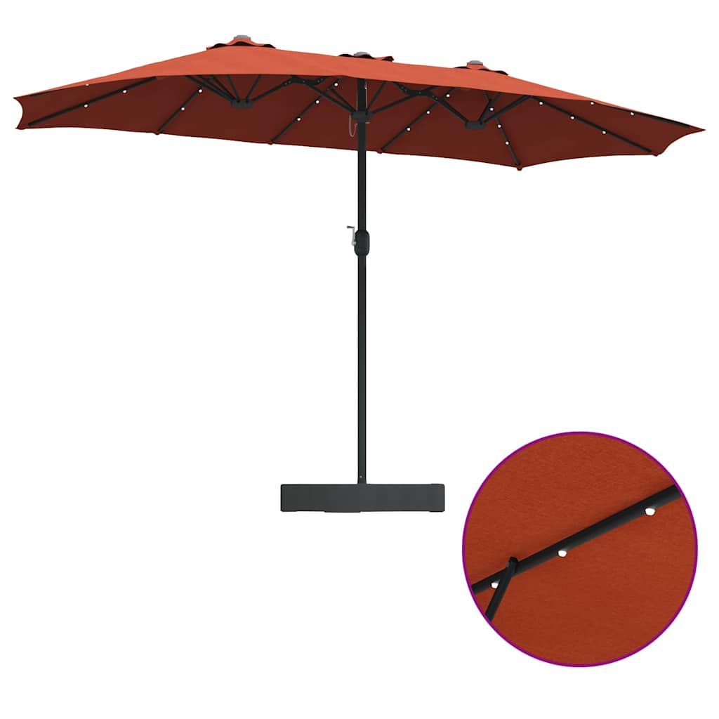 Gartenparasol Terrakotta 385 x 209 x 244 cm Stoff