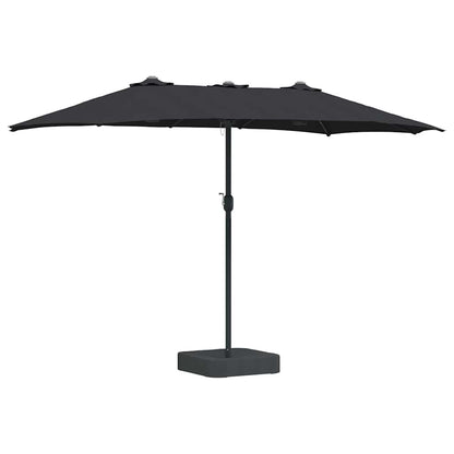 Gartenparasol Schwarz 385 x 209 x 244 cm Stoff