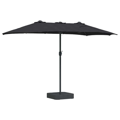 Gartenparasol Schwarz 385 x 209 x 244 cm Stoff