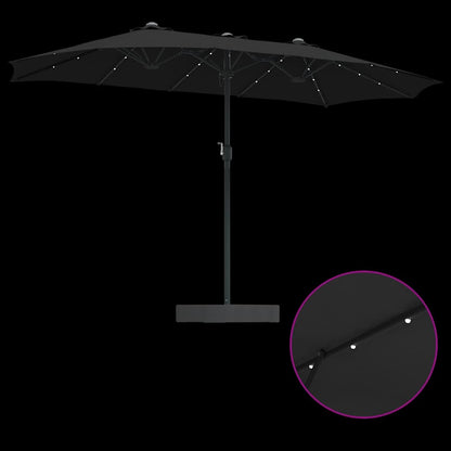 Gartenparasol Schwarz 385 x 209 x 244 cm Stoff
