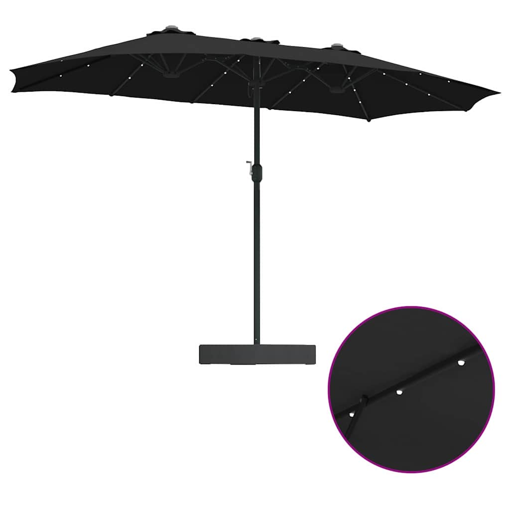 Gartenparasol Schwarz 385 x 209 x 244 cm Stoff