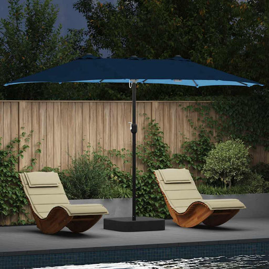 Gartenparasol Blau 385 x 209 x 244 cm Stoff