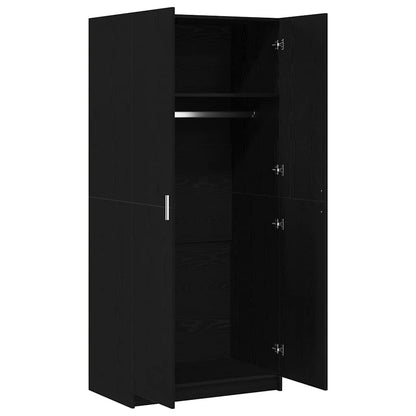 Kleiderschrank mit Tür Schwarz Eichen-Optik 80 x 50,5 x 180 cm