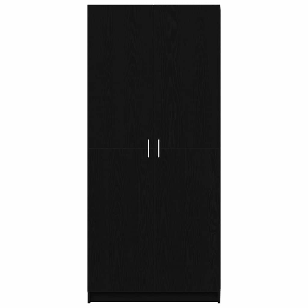 Kleiderschrank mit Tür Schwarz Eichen-Optik 80 x 50,5 x 180 cm