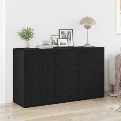 Sideboard Schwarz Eichen-Optik 120 x 36 x 69 cm Holzwerkstoff