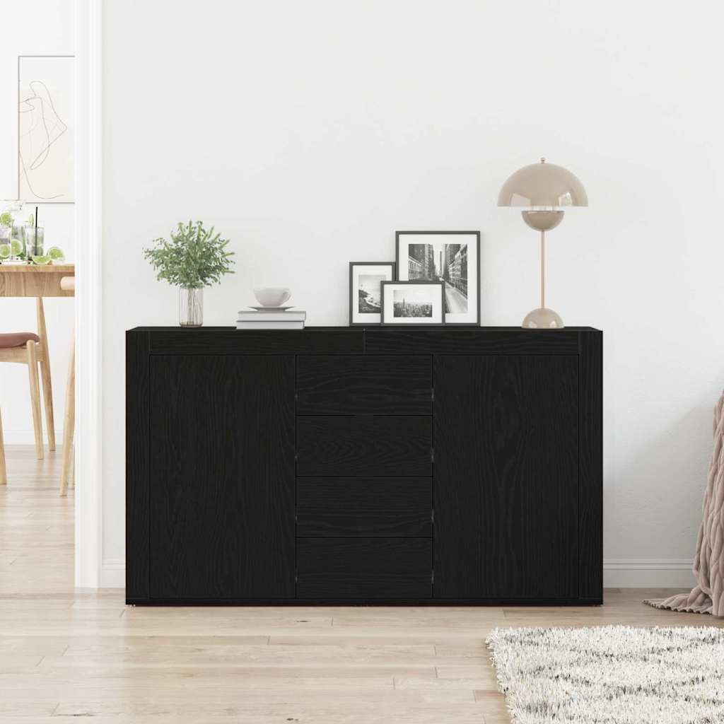 Sideboard Schwarz Eichen-Optik 120 x 36 x 69 cm Holzwerkstoff