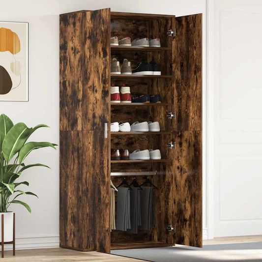 Schuhschrank mit Tür Braun 80 x 39 x 180 cm Holzwerkstoff