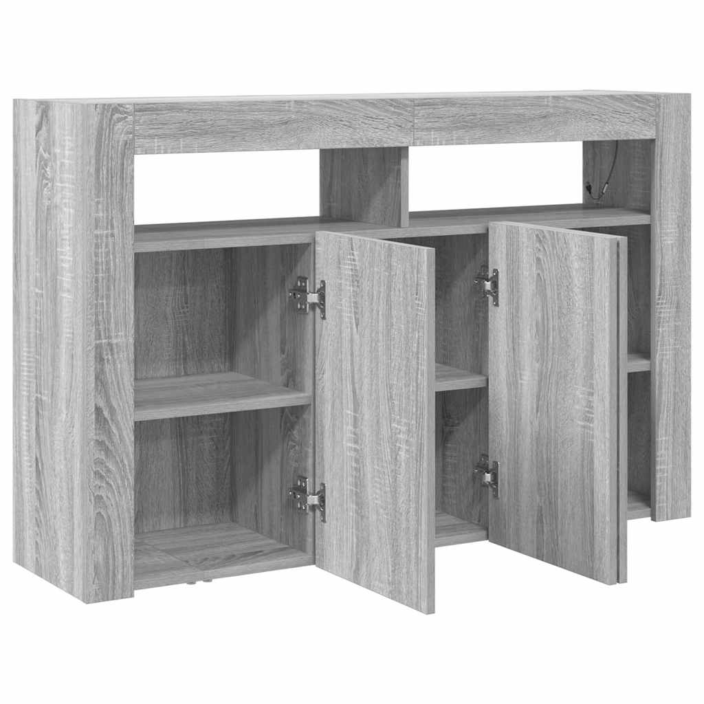 Sideboard Grau Sonoma 116 x 30 x 75 cm Holzwerkstoff