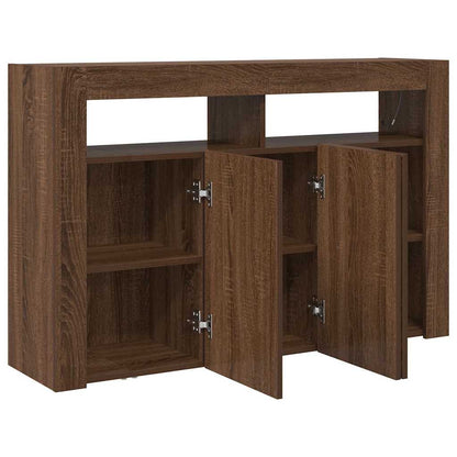 Sideboard Braun Eichen-Optik 116 x 30 x 75 cm Holzwerkstoff