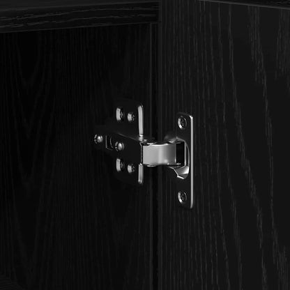 Sideboard Schwarz Eichen-Optik 116 x 30 x 75 cm Holzwerkstoff