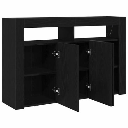 Sideboard Schwarz Eichen-Optik 116 x 30 x 75 cm Holzwerkstoff
