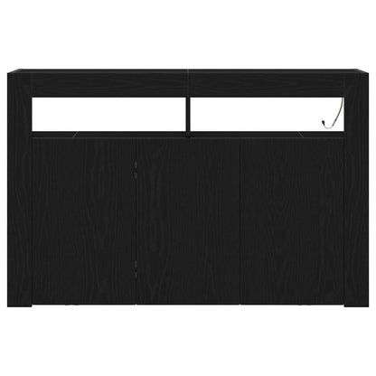 Sideboard Schwarz Eichen-Optik 116 x 30 x 75 cm Holzwerkstoff