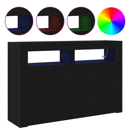 Sideboard Schwarz Eichen-Optik 116 x 30 x 75 cm Holzwerkstoff
