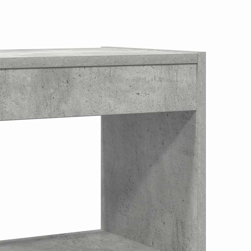 Bücherregal mit Regal Betongrau 80 x 30 x 198 cm Holzwerkstoff