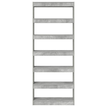 Bücherregal mit Regal Betongrau 80 x 30 x 198 cm Holzwerkstoff