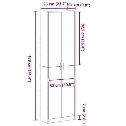 Kleiderschrank Sonoma-Eiche 55 x 25 x 189 cm Holzwerkstoff