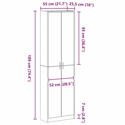 Kleiderschrank Graues Sonoma 55 x 25 x 189 cm Holzwerkstoff