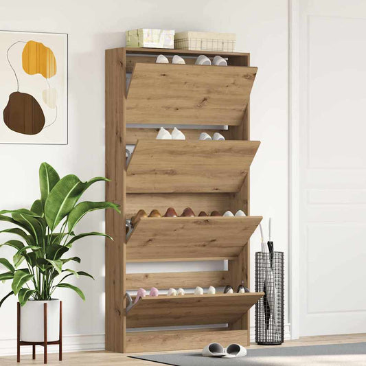 Schuhschrank Artisan-Eiche 80 x 21 x 163.5 cm Holzwerkstoff